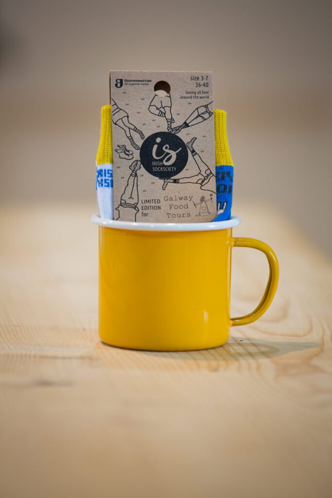 socks + mug 13€ : step into galway – one bite at a time!